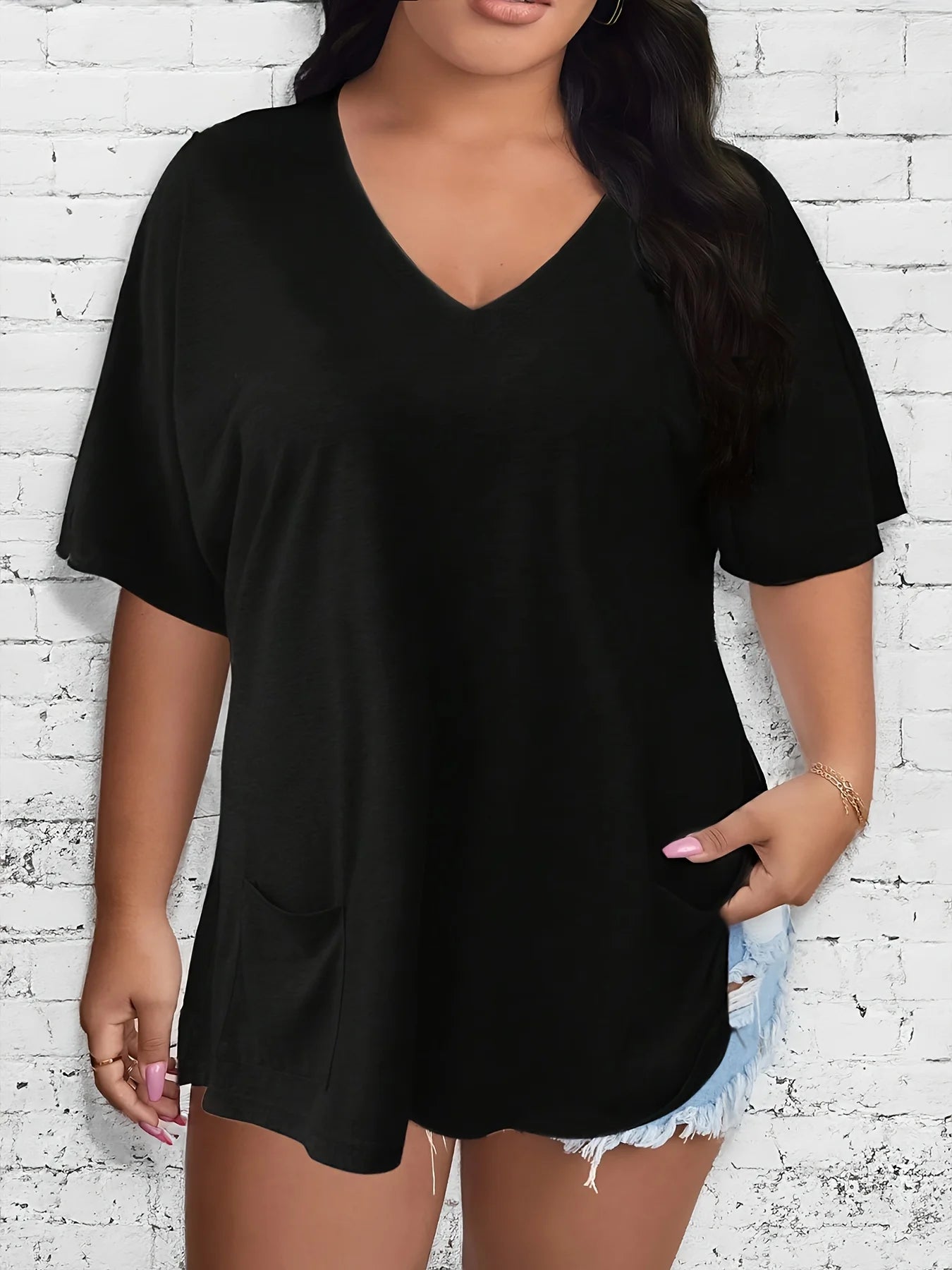 Plus Size V-Neck Tee
