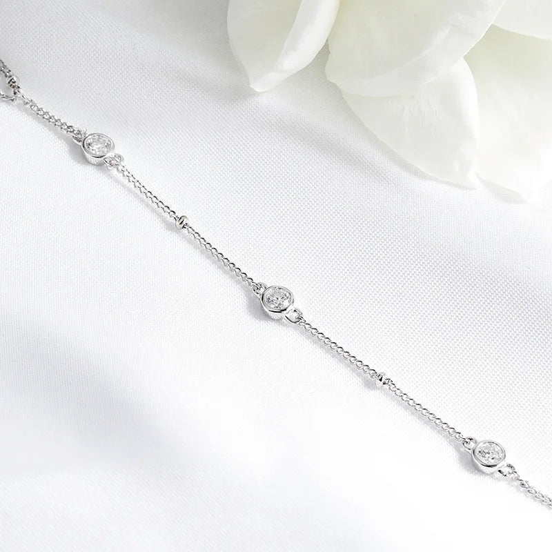 Moissanite Silver Bracelet