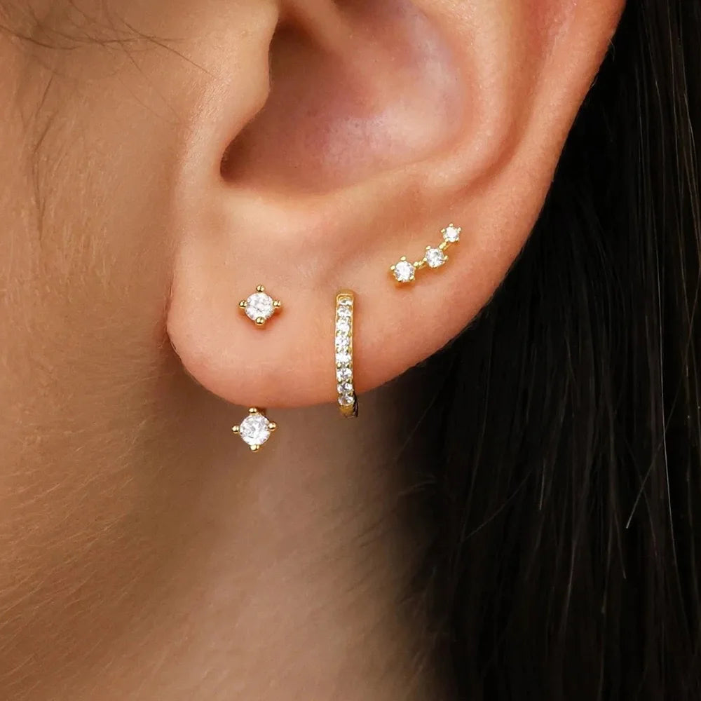 Zircon Huggies Earrings