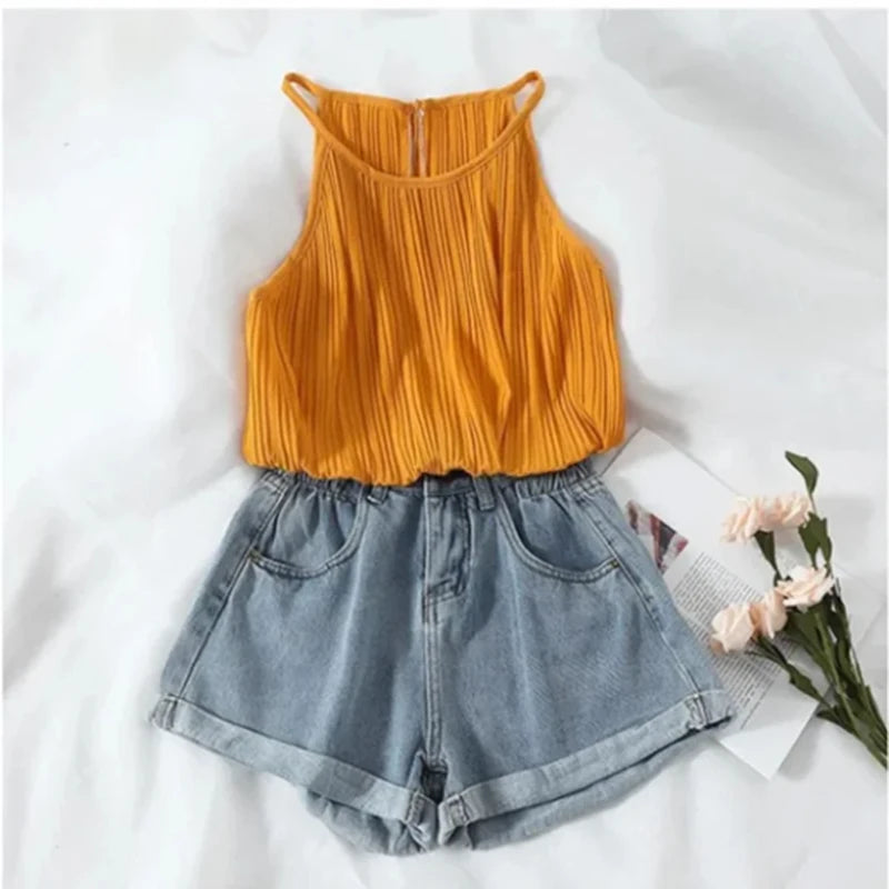 Korean Retro Denim Shorts