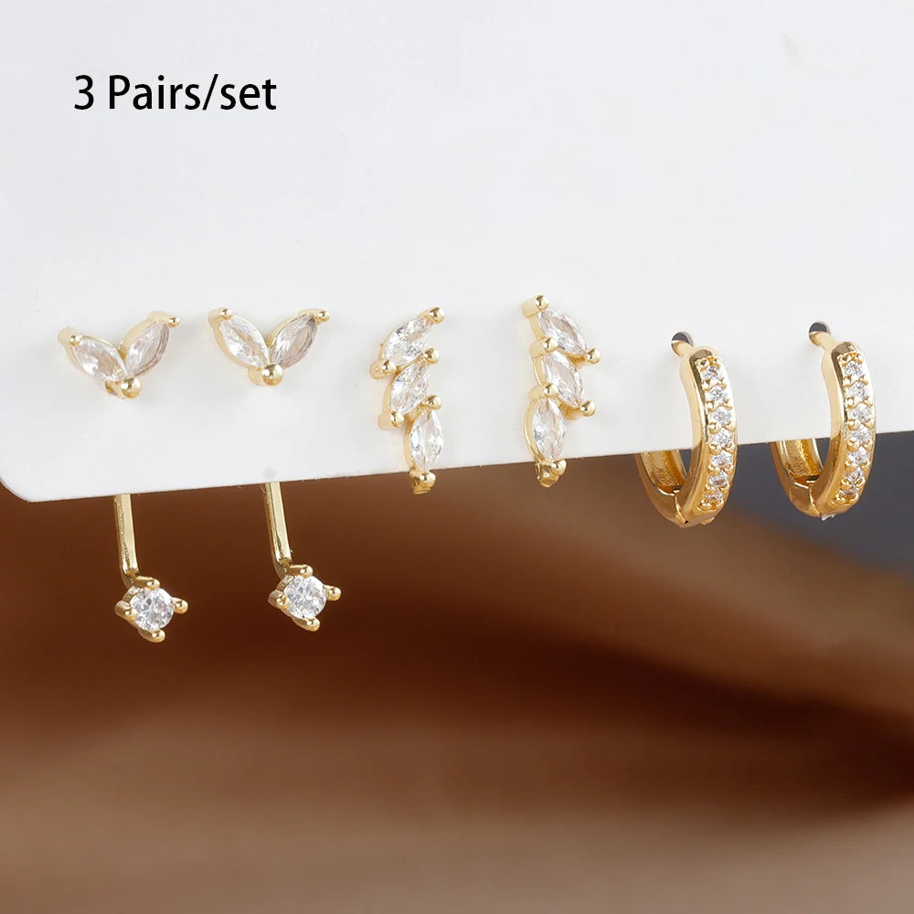 Zircon Huggies Earrings